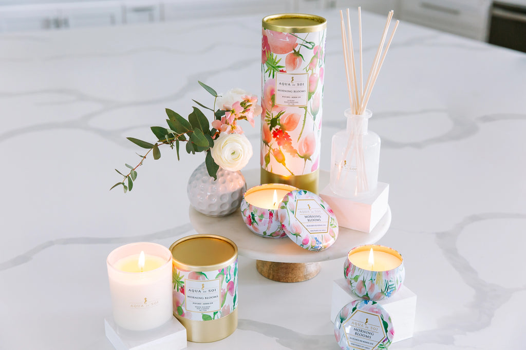 Morning Blooms 4oz Aqua De Soi Candle Tin
